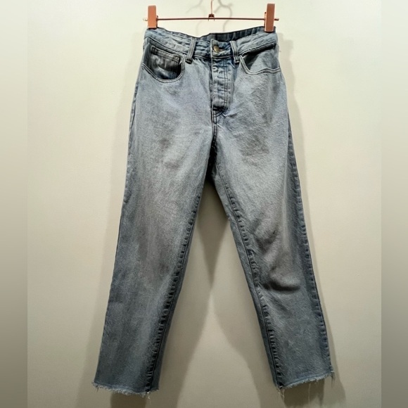 J GALT BRANDY MELVILLE Straight Leg Raw Hem Jeans M - Picture 5 of 10